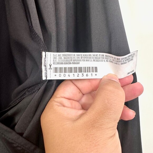 Black Satin Surplice Long Sleeve Bodysuit - 1X - Picture 11 of 11